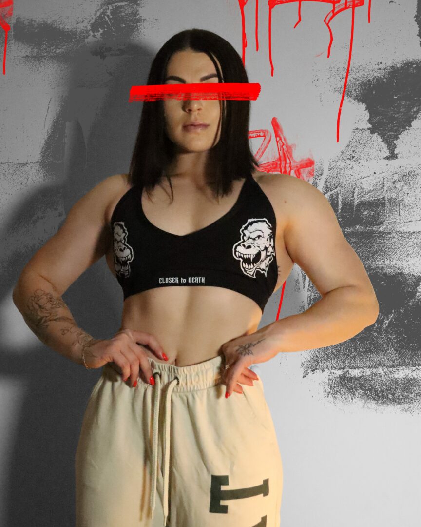'Mono' Black sports bra