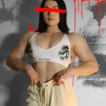 'Mono' White sports bra