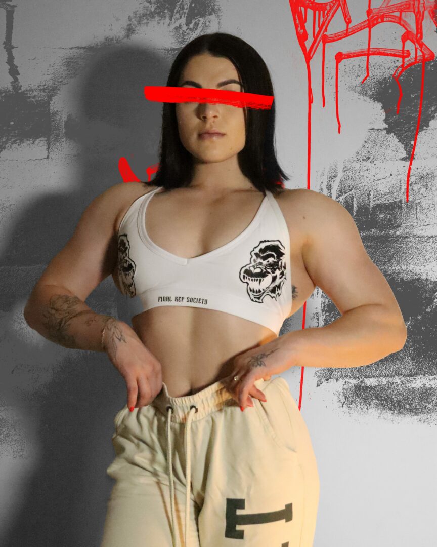 'Mono' White sports bra