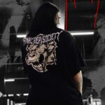 c) 'society' Premium Black Oversized T